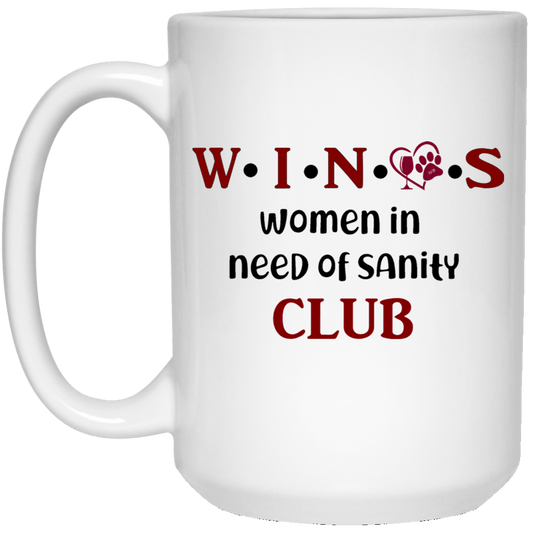 Drinkware White / One Size WineyBitches.Co Winos Club 15 oz. White Mug WineyBitchesCo