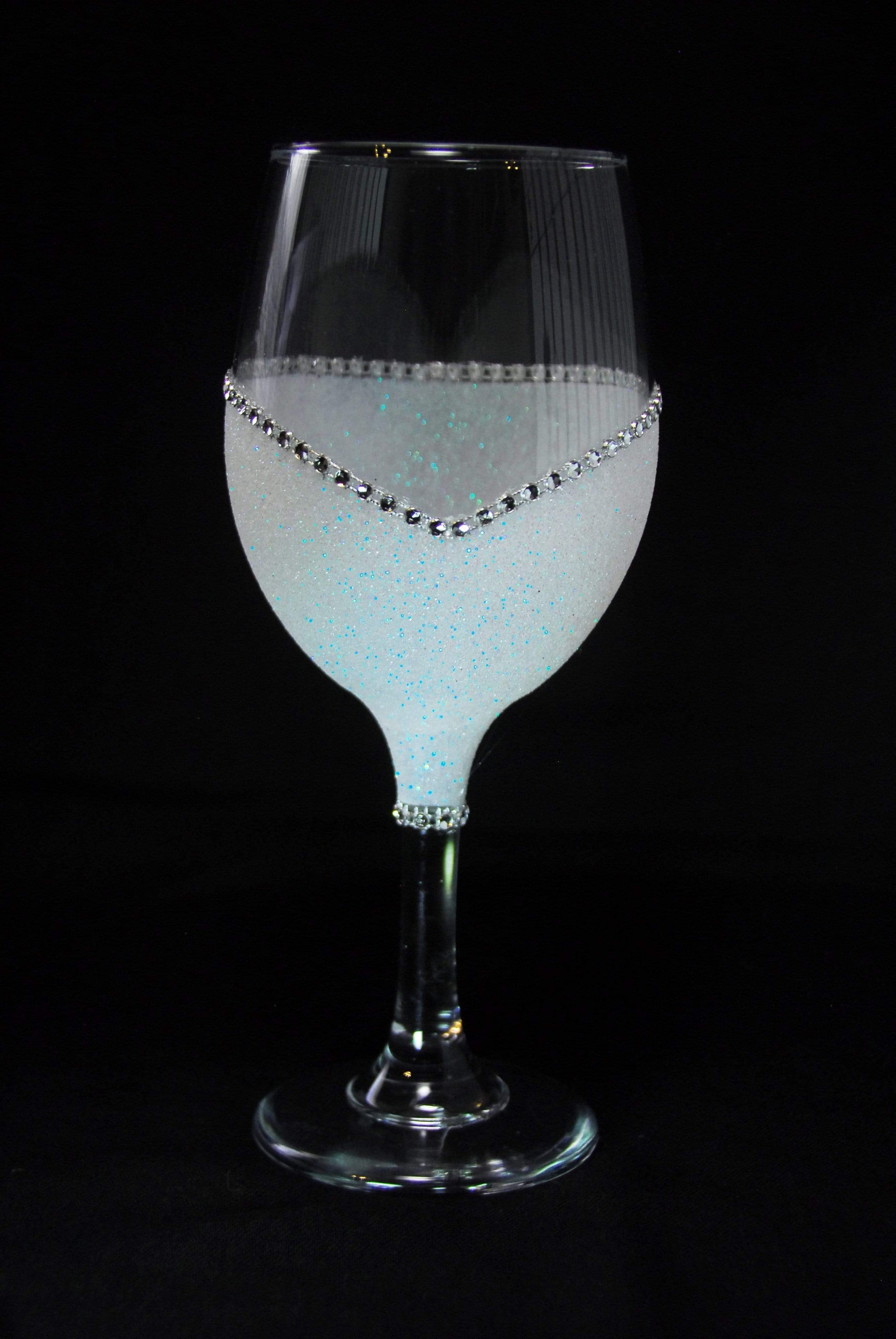 Drinkware White / Stem Winey Bitches Co Bra Off, Hair Up,Wine Poured Bling Stem or Stemless Wine Glasses-Choose your color WineyBitchesCo