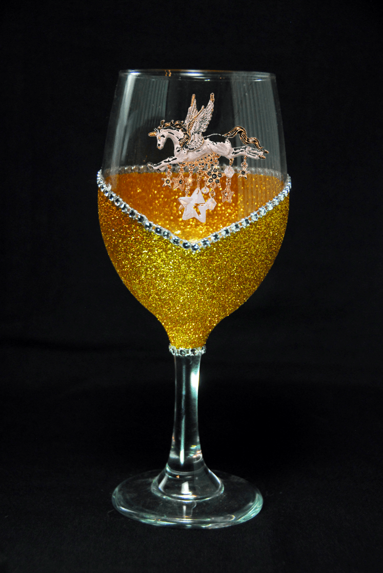 Drinkware Winey Bitches Co Pegasus/ Unicorn Tipsy Sip "Magnetic Bling for your Wine Glass" WineyBitchesCo