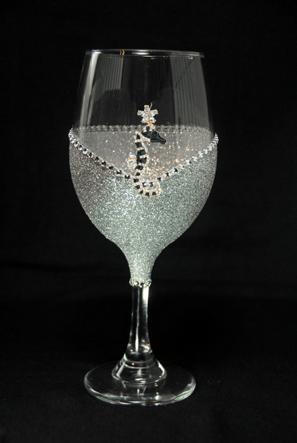 Drinkware Winey Bitches Co White Star Seahorse Tipsy Sip "Magnetic Bling for your Wine Glass" WineyBitchesCo