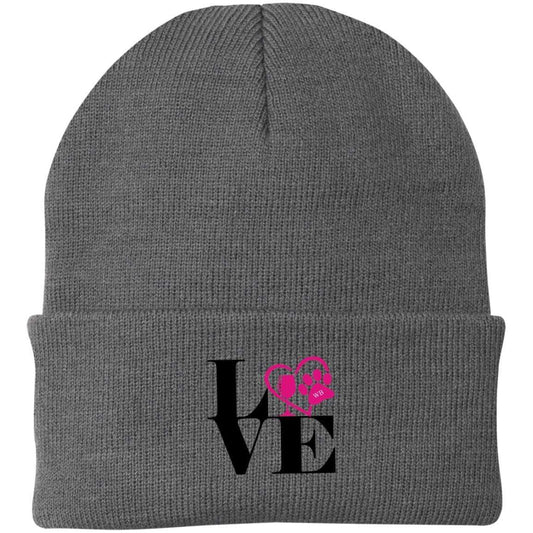 Hats Athletic Oxford / One Size Winey Bitches Co "Love 2" Embroidered Knit Beanie Cap WineyBitchesCo