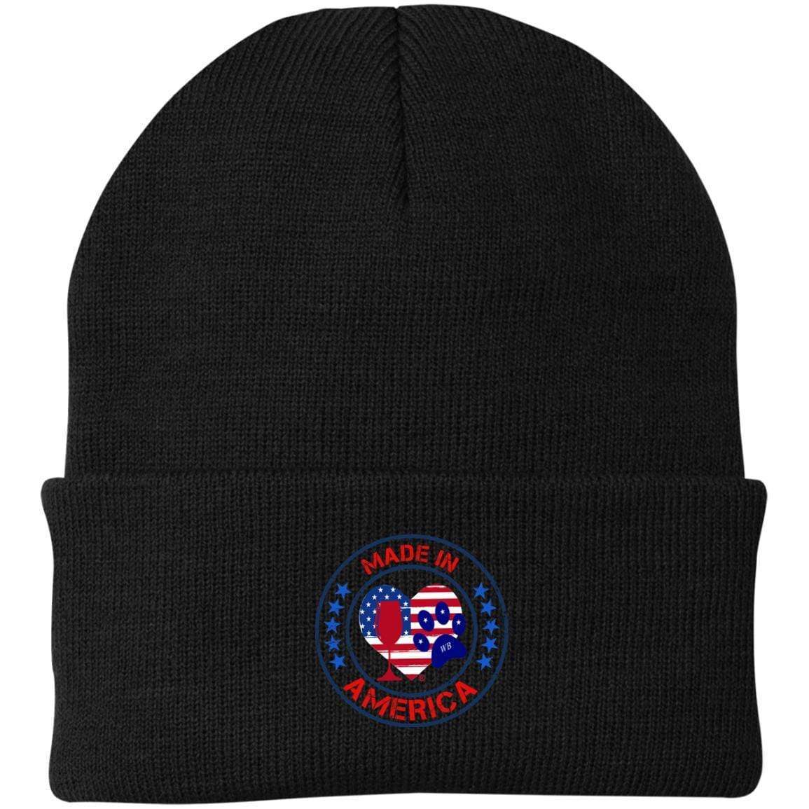 Hats Black / One Size Winey Bitches Co "Made In America" Embroidered Knit Cap WineyBitchesCo