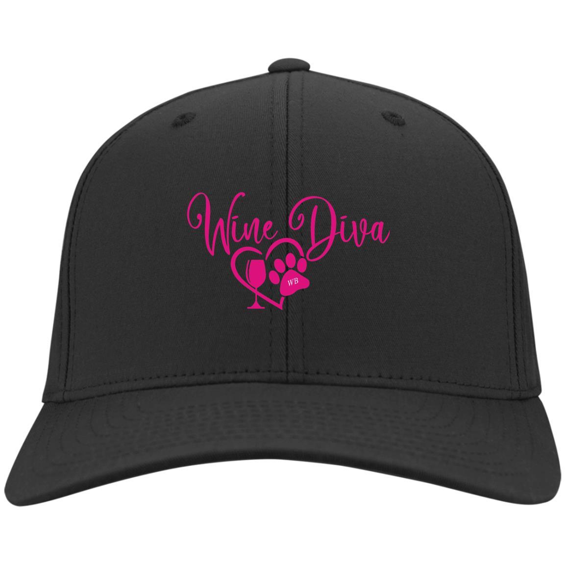Hats Black / One Size Winey Bitches Co "Wine Diva" Embroidered Twill Cap WineyBitchesCo