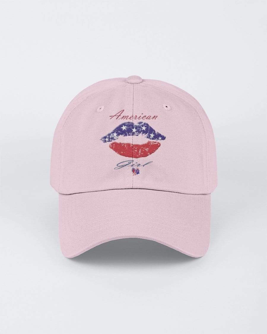 Hats Blush / M Winey Bitches Co "American Girl" Embroidered 6 Panel Twill Unstructured Cap WineyBitchesCo