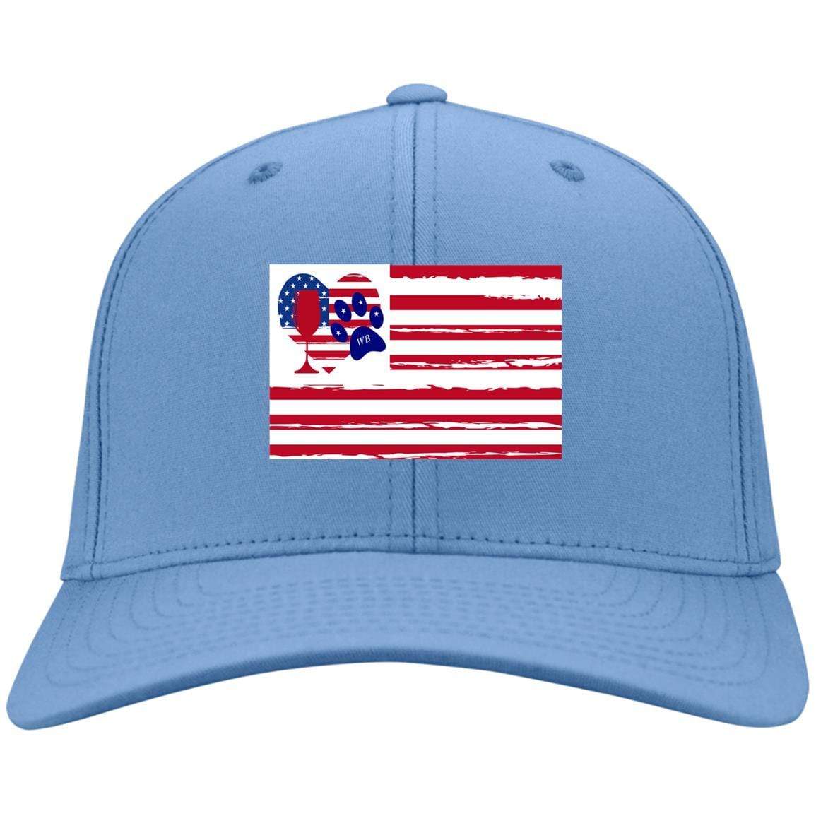 Hats Carolina Blue / One Size Winey Bitches Co American Flag Embroidered Twill Cap WineyBitchesCo