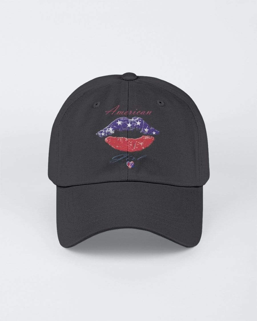 Hats Dark Grey / M Winey Bitches Co "American Girl" Embroidered 6 Panel Twill Unstructured Cap WineyBitchesCo