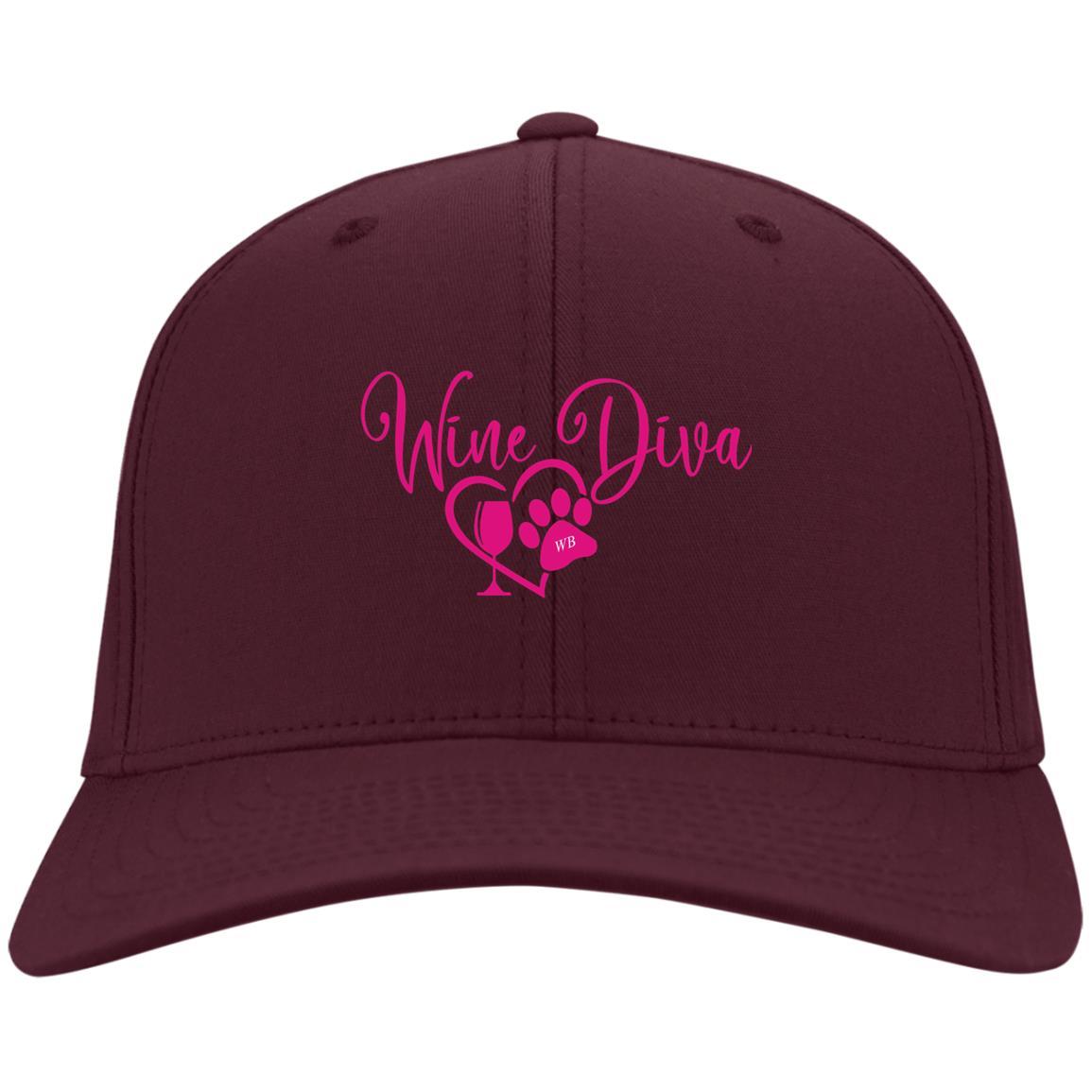 Hats Maroon / One Size Winey Bitches Co "Wine Diva" Embroidered Twill Cap WineyBitchesCo