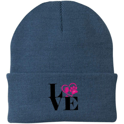 Hats Millennium Blue / One Size Winey Bitches Co "Love 2" Embroidered Knit Beanie Cap WineyBitchesCo