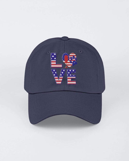Hats Navy / M Winey Bitches Co "American Love Paw" Embroidered 6 Panel Twill Unstructured Cap WineyBitchesCo