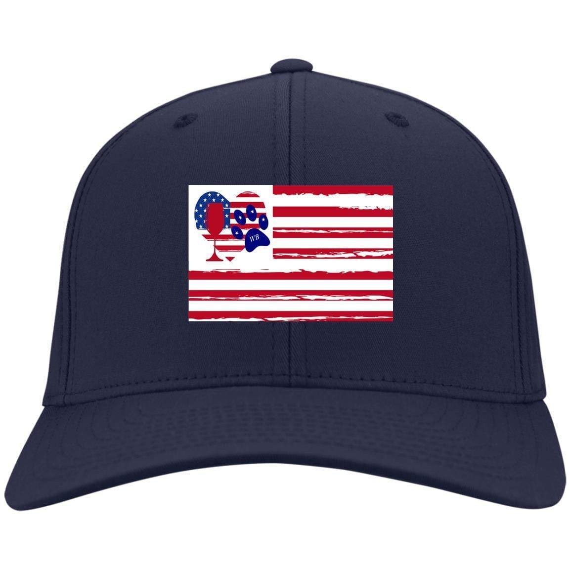Hats Navy / One Size Winey Bitches Co American Flag Embroidered Twill Cap WineyBitchesCo