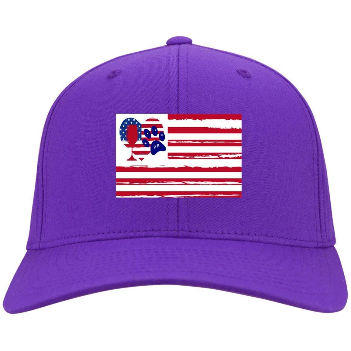 Hats Purple / One Size Winey Bitches Co American Flag Embroidered Twill Cap WineyBitchesCo