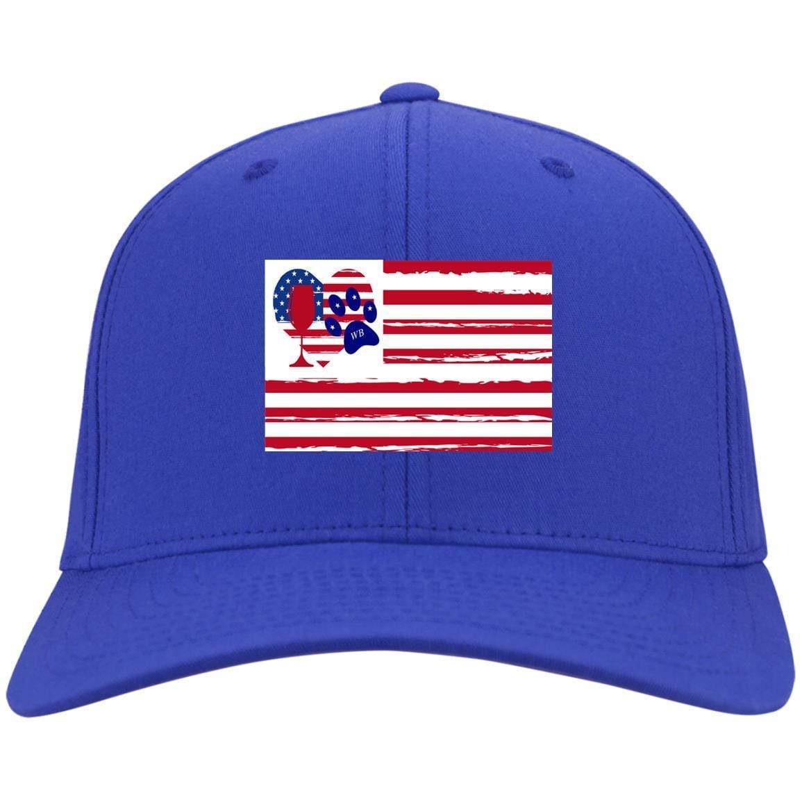 Hats Royal / One Size Winey Bitches Co American Flag Embroidered Twill Cap WineyBitchesCo
