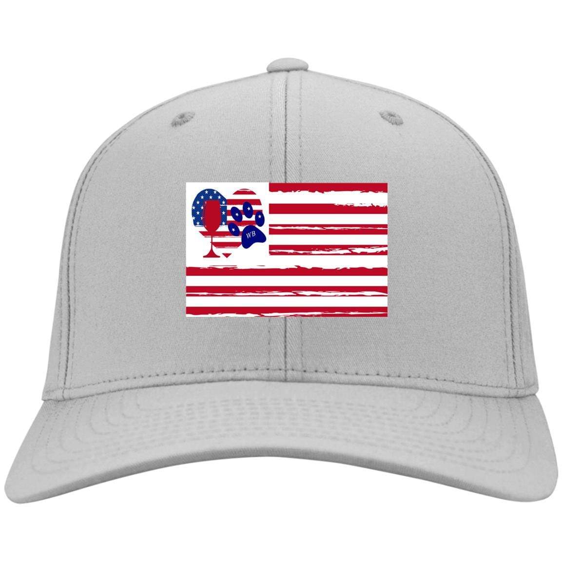 Hats Silver / One Size Winey Bitches Co American Flag Embroidered Twill Cap WineyBitchesCo