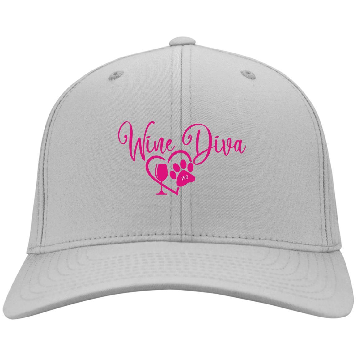 Hats Silver / One Size Winey Bitches Co "Wine Diva" Embroidered Twill Cap WineyBitchesCo