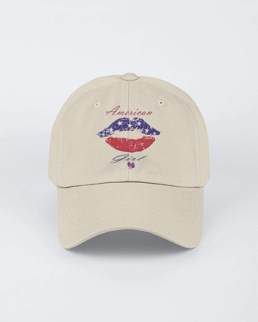 Hats Stone / M Winey Bitches Co "American Girl" Embroidered 6 Panel Twill Unstructured Cap WineyBitchesCo