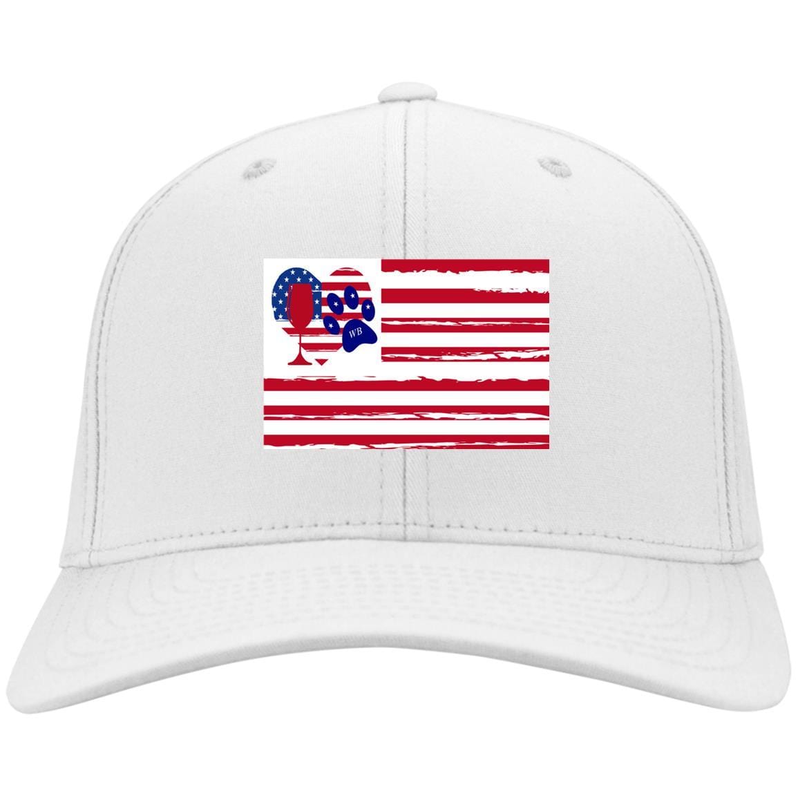 Hats White / One Size Winey Bitches Co American Flag Embroidered Twill Cap WineyBitchesCo