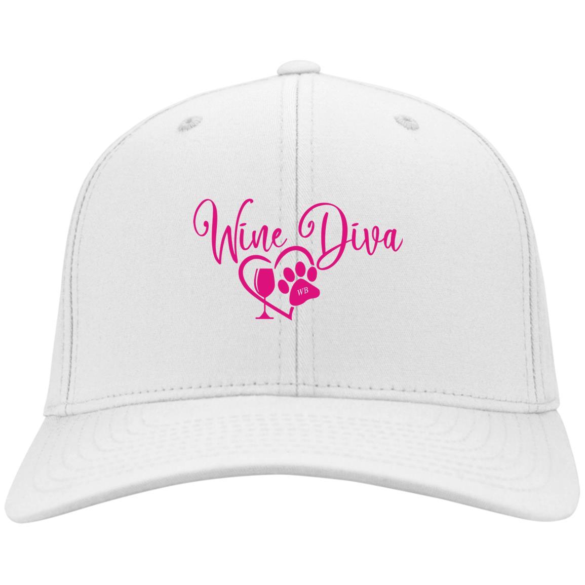 Hats White / One Size Winey Bitches Co "Wine Diva" Embroidered Twill Cap WineyBitchesCo