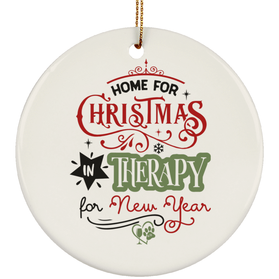 Housewares White / One Size SUBORNC Ceramic Circle Ornament WineyBitchesCo