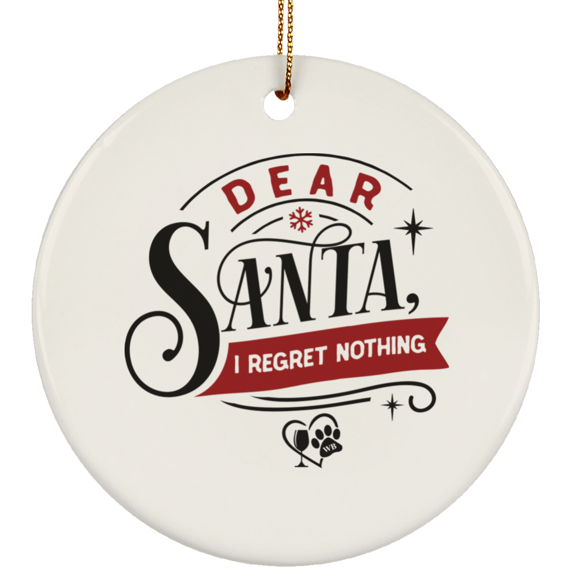 Housewares White / One Size SUBORNC Ceramic Circle Ornament WineyBitchesCo