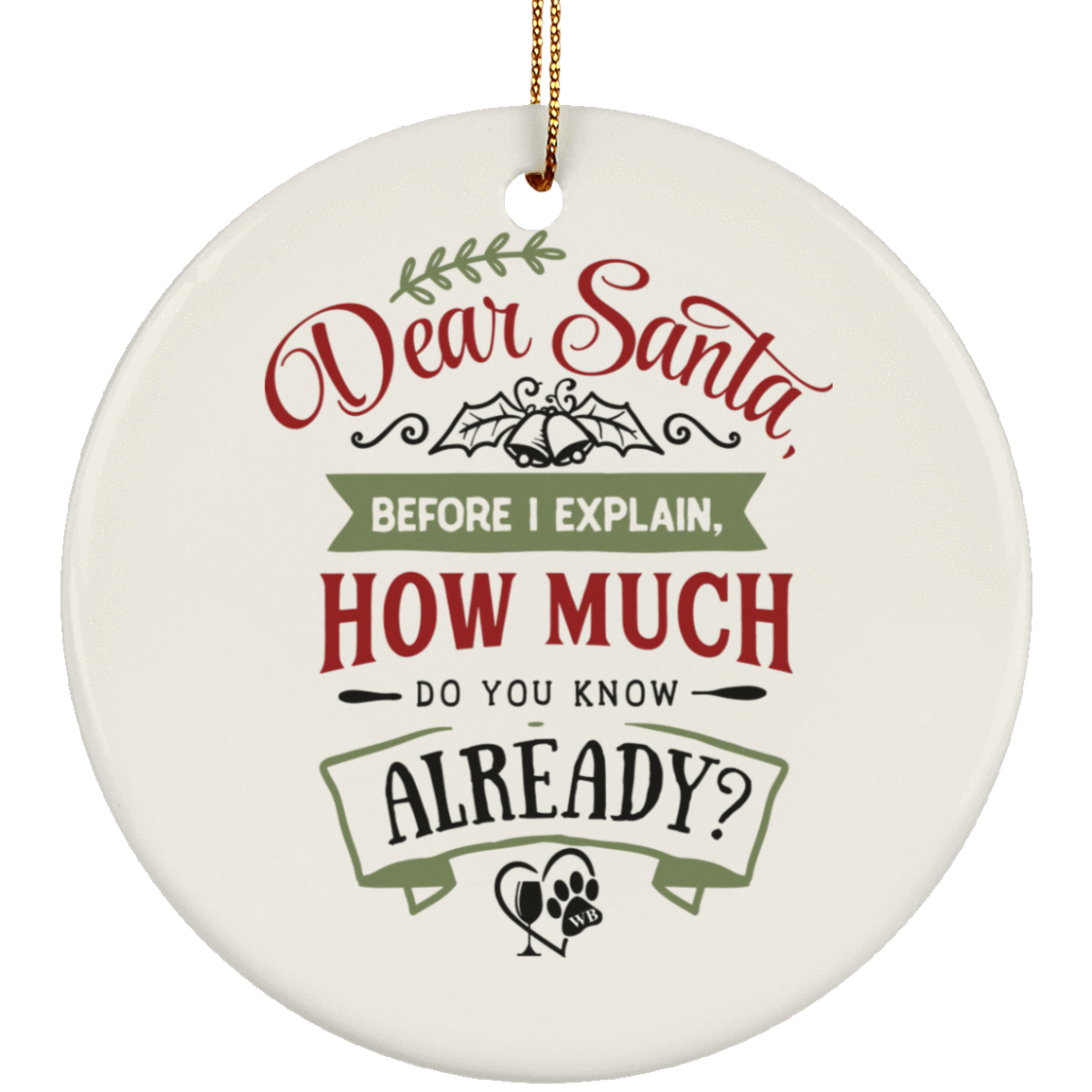 Housewares White / One Size SUBORNC Ceramic Circle Ornament WineyBitchesCo