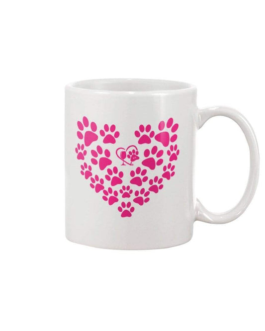 Mugs White / 15Oz Winey Bitches Co Heart Paws (Pink) 15oz Mug (White or Black) WineyBitchesCo