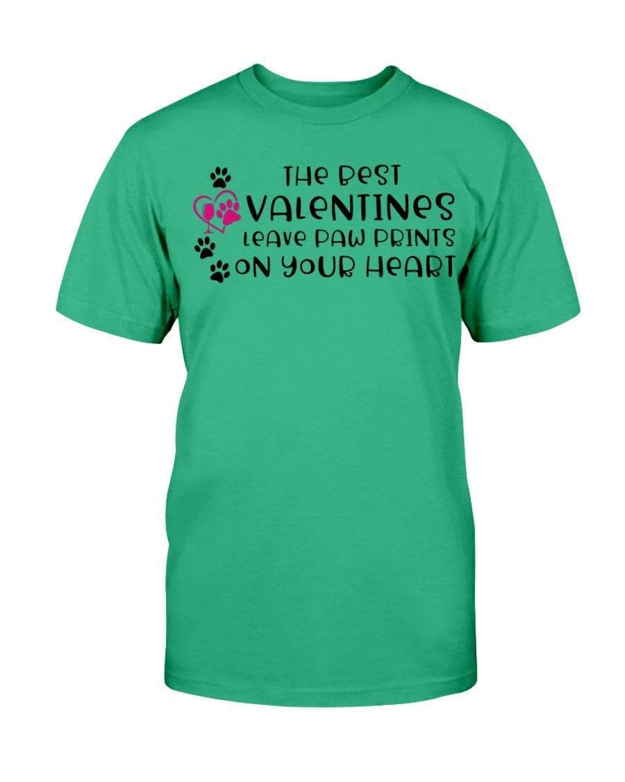 Shirts Antque Irish Green / S Winey Bitches Co "The Best Valentines Leave Paw Prints On Your Heart" Ultra Cotton T-Shirt WineyBitchesCo