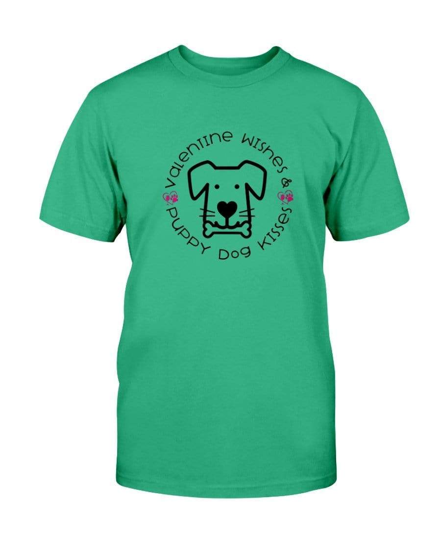 Shirts Antque Irish Green / S Winey Bitches Co "Valentine Wishes And Puppy Dog Kisses" (Dog) Ultra Cotton T-Shirt WineyBitchesCo