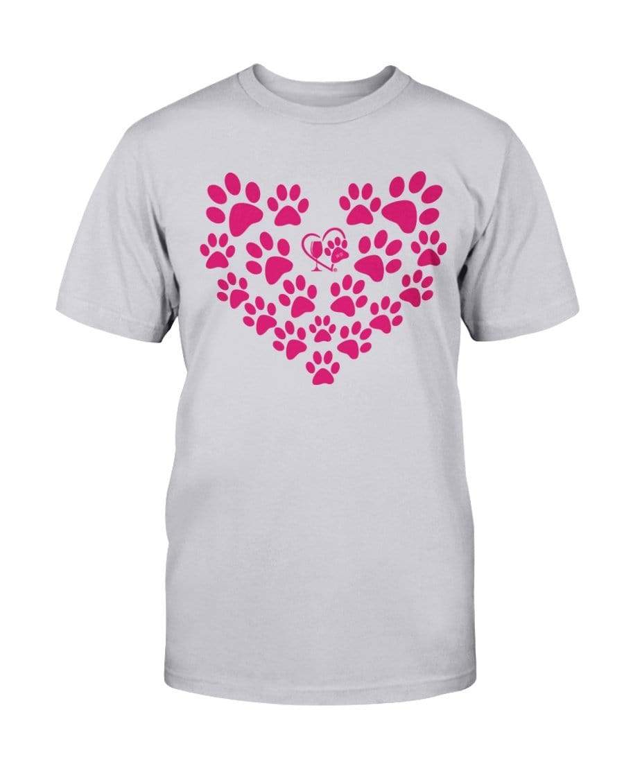 Shirts Ash / S Winey Bitches Co Heart Paws (Pink) Ultra Cotton T-Shirt WineyBitchesCo