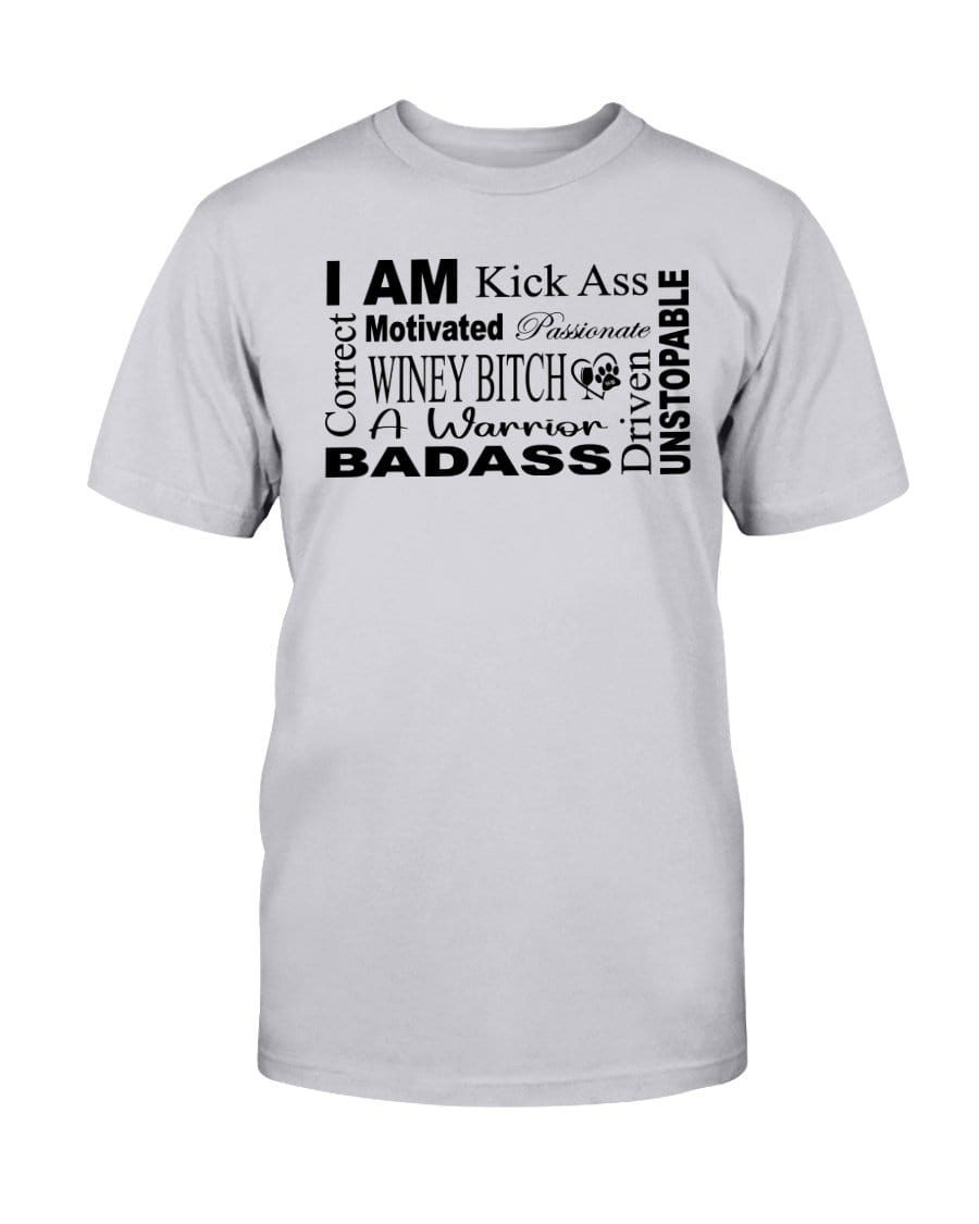 Shirts Ash / S Winey Bitches Co "I Am Motivated" Black Lettering-Ultra Cotton T-Shirt WineyBitchesCo