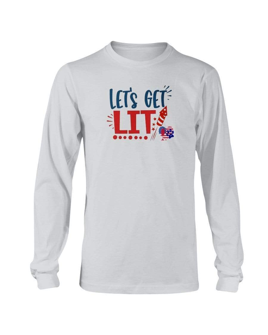 Shirts Ash / S Winey Bitches Co "Let Get Lit" Long Sleeve T-Shirt WineyBitchesCo