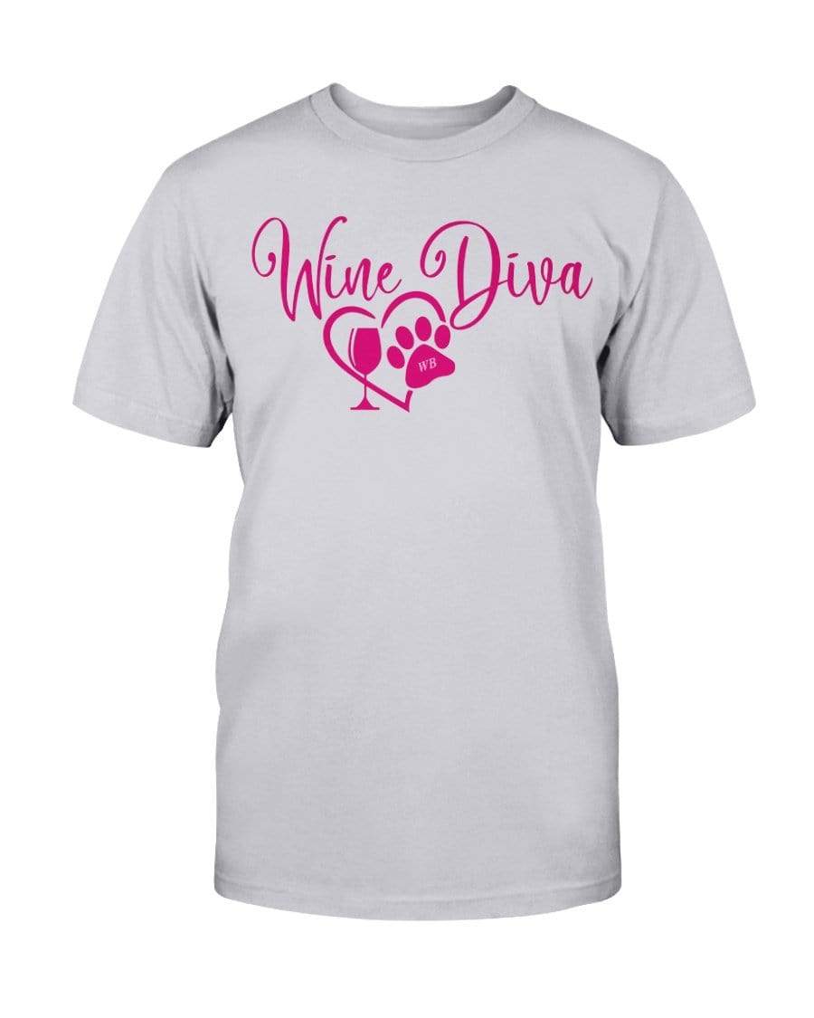 Shirts Ash / S Winey Bitches Co New "Wine Diva 2" Ultra Cotton T-Shirt- Pink Ltrs WineyBitchesCo