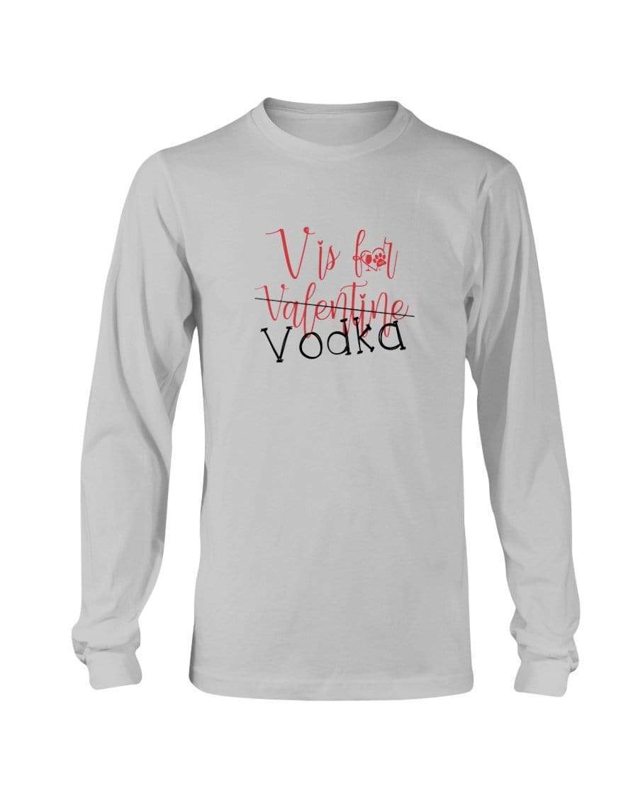 Shirts Ash / S Winey Bitches Co "V is for Vodka" Long Sleeve T-Shirt WineyBitchesCo