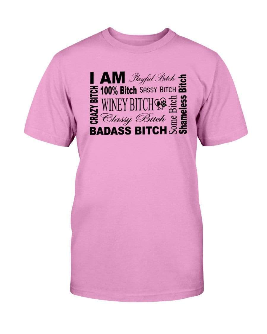 Shirts Azalea / S Winey Bitches Co "I Am Bitch"-Black Letters-Ultra Cotton T-Shirt WineyBitchesCo