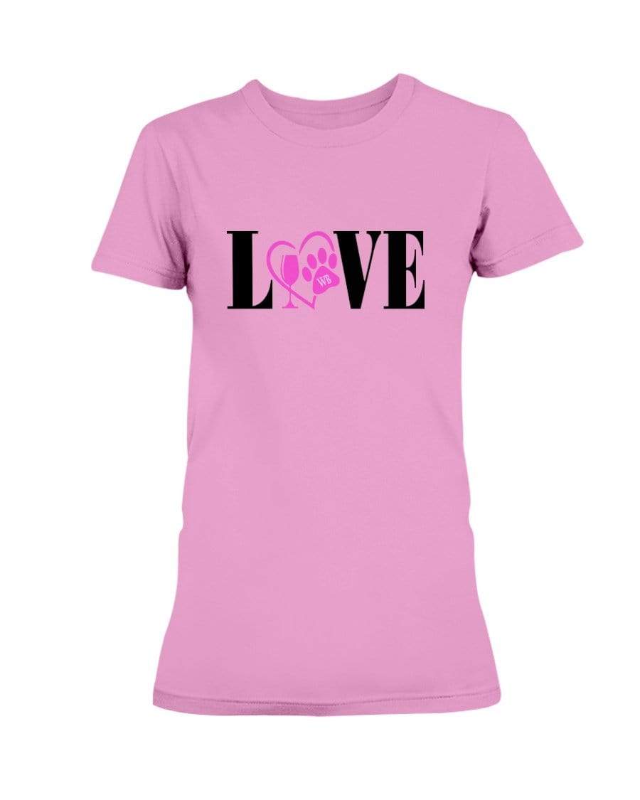 Shirts Azalea / S Winey Bitches Co "Love" Blk Letters Ladies Missy T-Shirt WineyBitchesCo