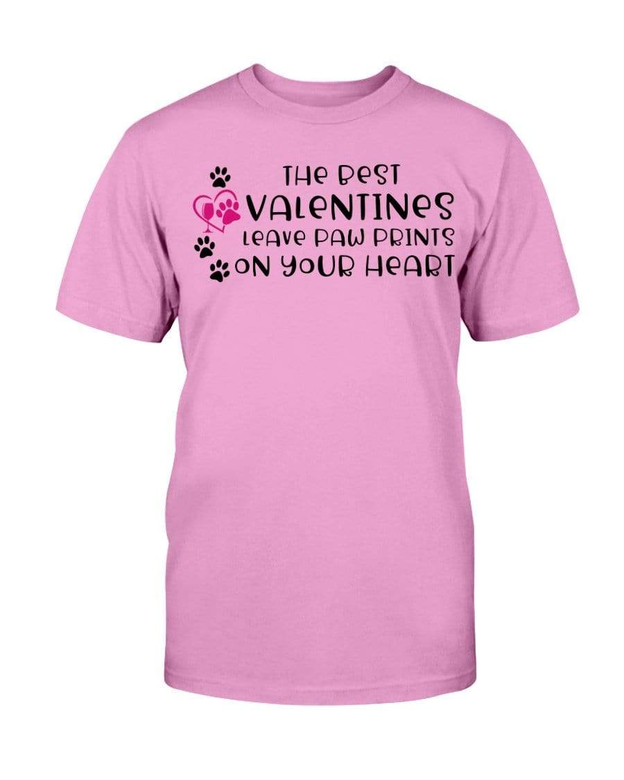 Shirts Azalea / S Winey Bitches Co "The Best Valentines Leave Paw Prints On Your Heart" Ultra Cotton T-Shirt WineyBitchesCo