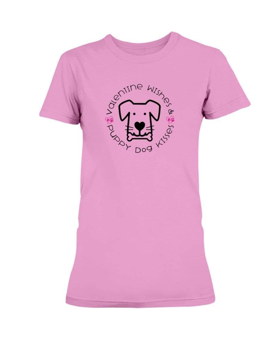 Shirts Azalea / S Winey Bitches Co "Valentine Wishes And Puppy Dog Kisses" (Dog) Ladies Missy T-Shirt WineyBitchesCo