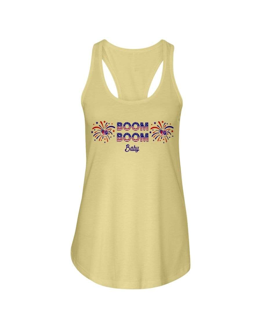 Shirts Banana Cream / XS Winey Bitches Co "Boom Boom Baby" Ladies Racerback Tank WineyBitchesCo