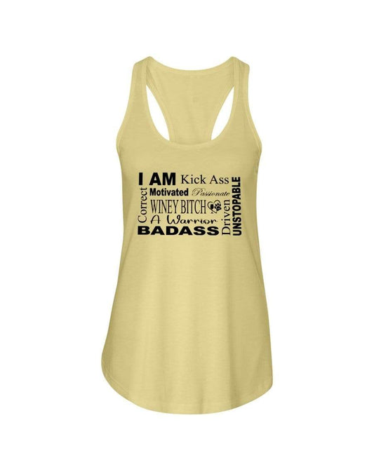 Shirts Banana Cream / XS Winey Bitches Co "I Am Motivated" Black Lettering-Ladies Racerback Tank WineyBitchesCo