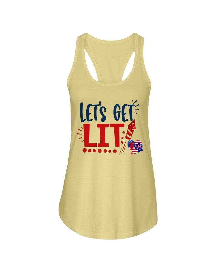Shirts Banana Cream / XS Winey Bitches Co "Let Get Lit" Ladies Racerback Tank WineyBitchesCo