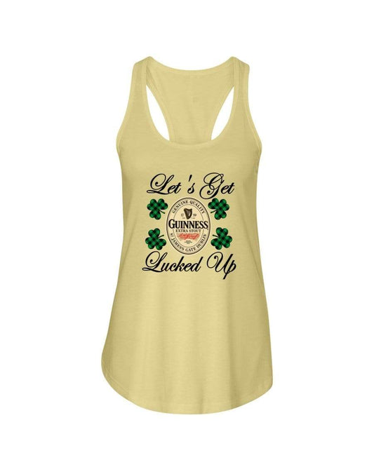 Shirts Banana Cream / XS Winey Bitches Co "Let's Get Lucked Up" Guinness Ladies Racerback Tank Top* WineyBitchesCo