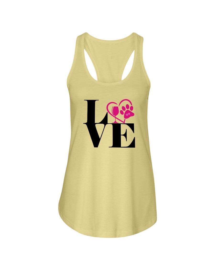 Shirts Banana Cream / XS Winey Bitches Co "Love Squared" Ladies Racerback Tank Top* WineyBitchesCo