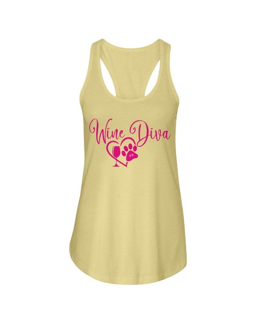 Shirts Banana Cream / XS Winey Bitches Co "Wine Diva 2" Ladies Racerback Tank WineyBitchesCo