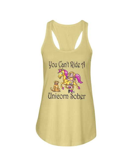 Shirts Banana Cream / XS Winey Bitches Co"You Can't Ride A Unicorn Sober" Ladies Racerback Tank WineyBitchesCo