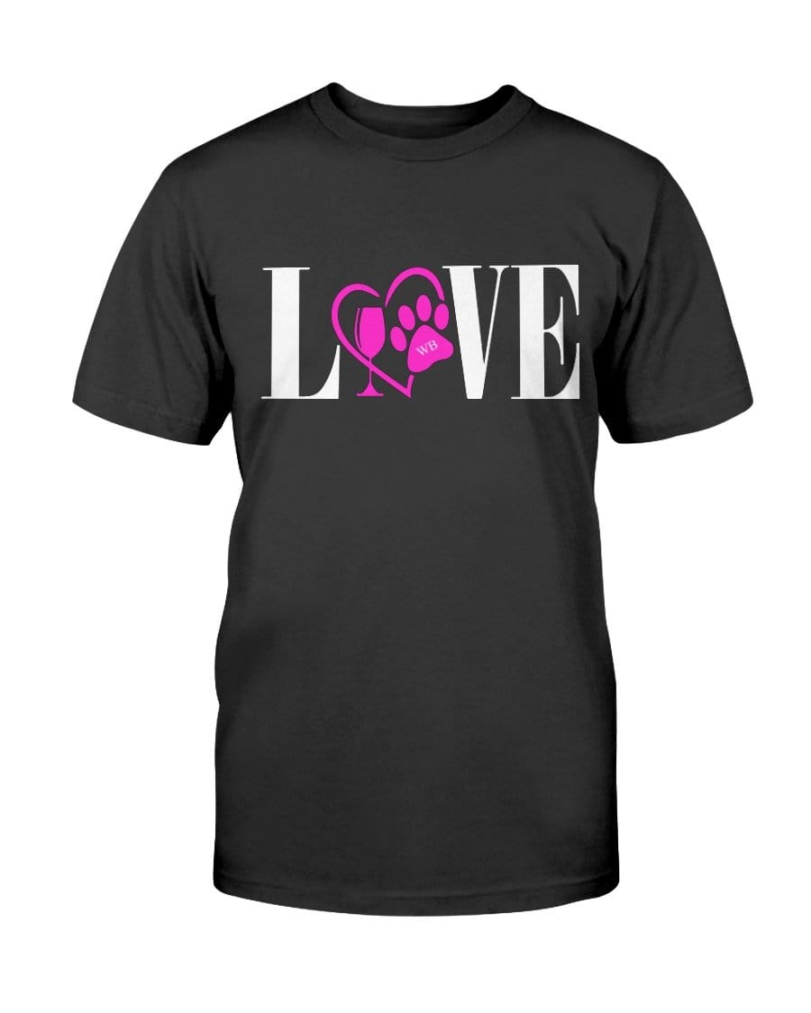 Shirts Black / S Winey Bitches Co "Love" Wht Letters Ultra Cotton T-Shirt WineyBitchesCo