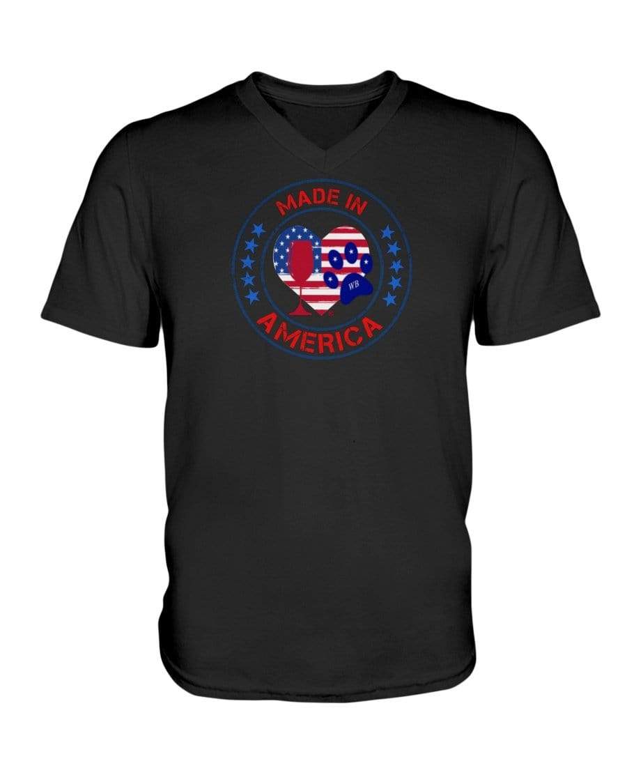 Shirts Black / S Winey Bitches Co "Made In America" Ladies HD V Neck T WineyBitchesCo