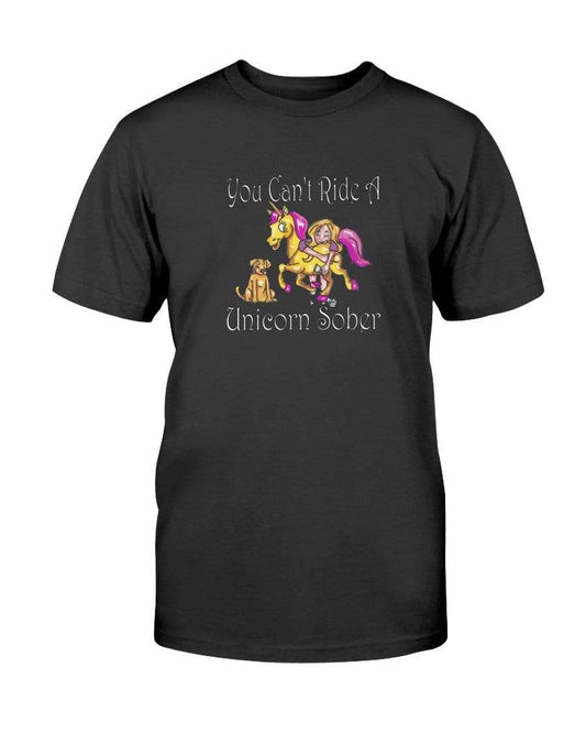 Shirts Black / S Winey Bitches Co "You Can't Ride A Unicorn Sober" Ultra Cotton T-Shirt WineyBitchesCo