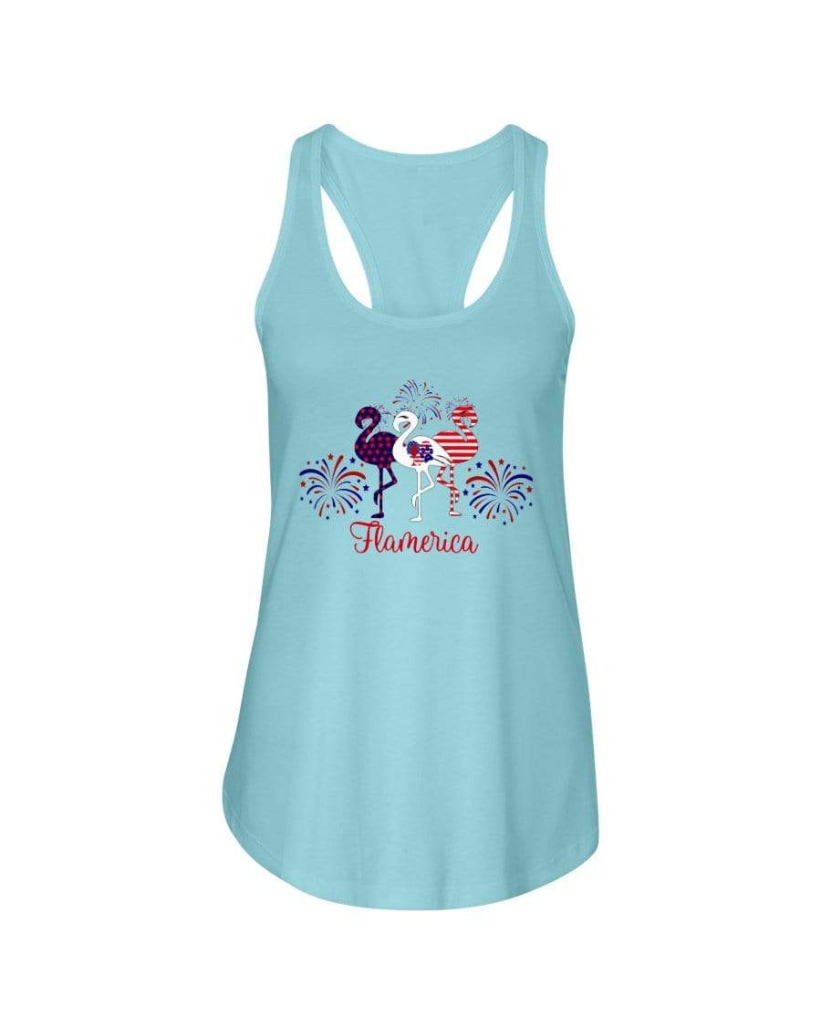 Shirts Cancun / XS Winey Bitches Co "Flamerica" Patriotic Flamingo Ladies Racerback Tank WineyBitchesCo