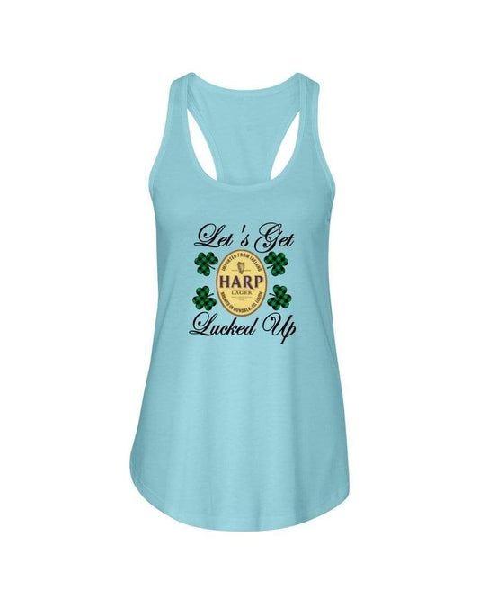 Shirts Cancun / XS Winey Bitches Co "Let's Get Lucked Up" Harp Ladies Racerback Tank Top* WineyBitchesCo