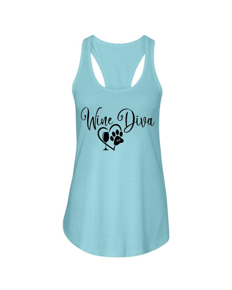 Shirts Cancun / XS Winey Bitches Co "Wine Diva 2" Ladies Racerback Tank- Blk Ltrs WineyBitchesCo