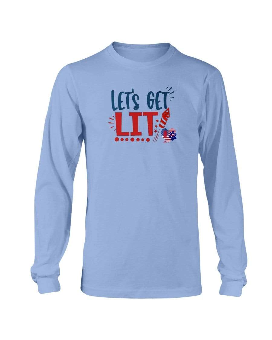 Shirts Carolina Blue / S Winey Bitches Co "Let Get Lit" Long Sleeve T-Shirt WineyBitchesCo